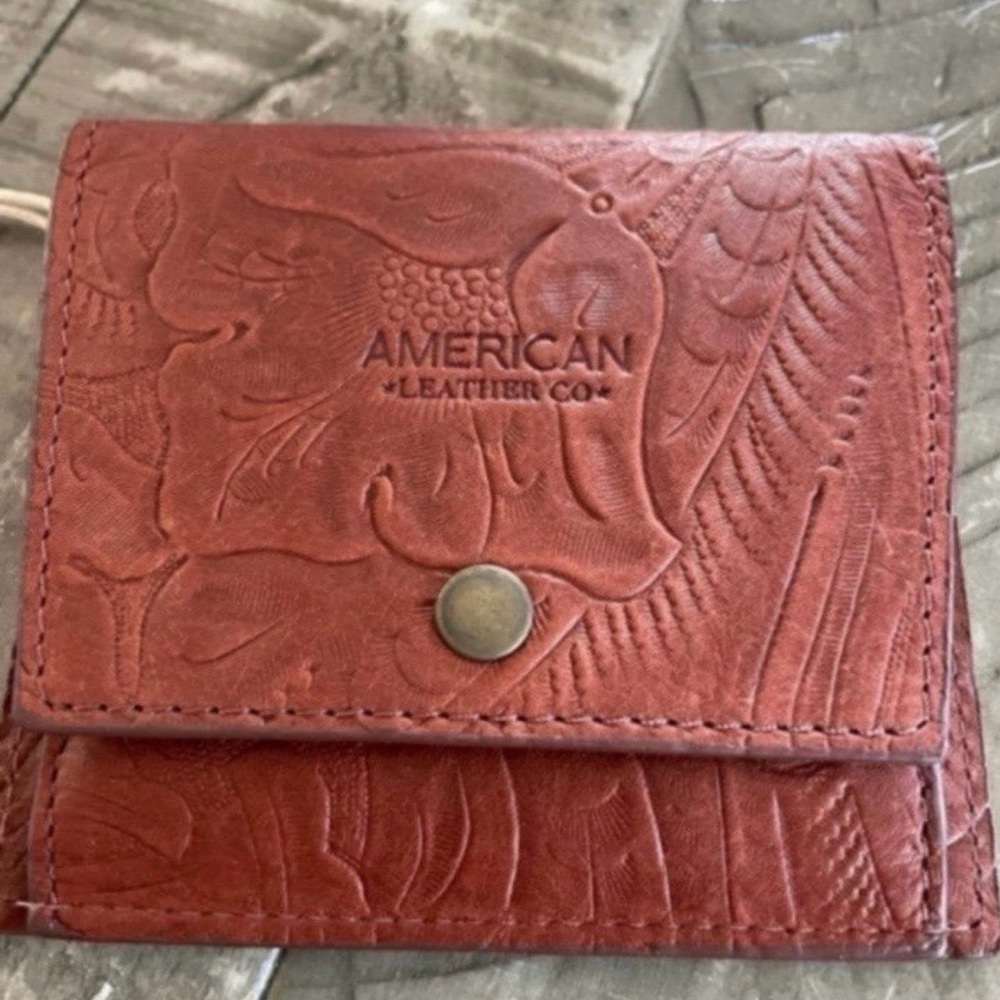 American Leather Co. Embossed Wallet brand NEW with tags